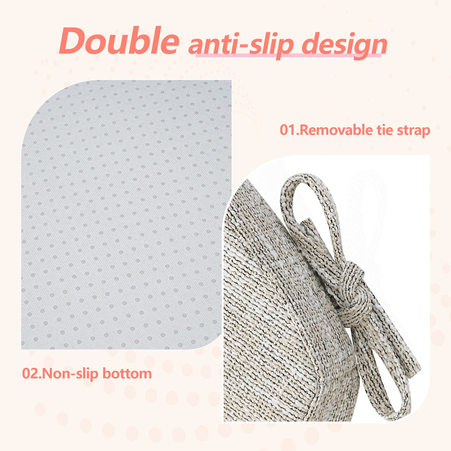 17-inch Depth Begie Trapezoidal Cushion