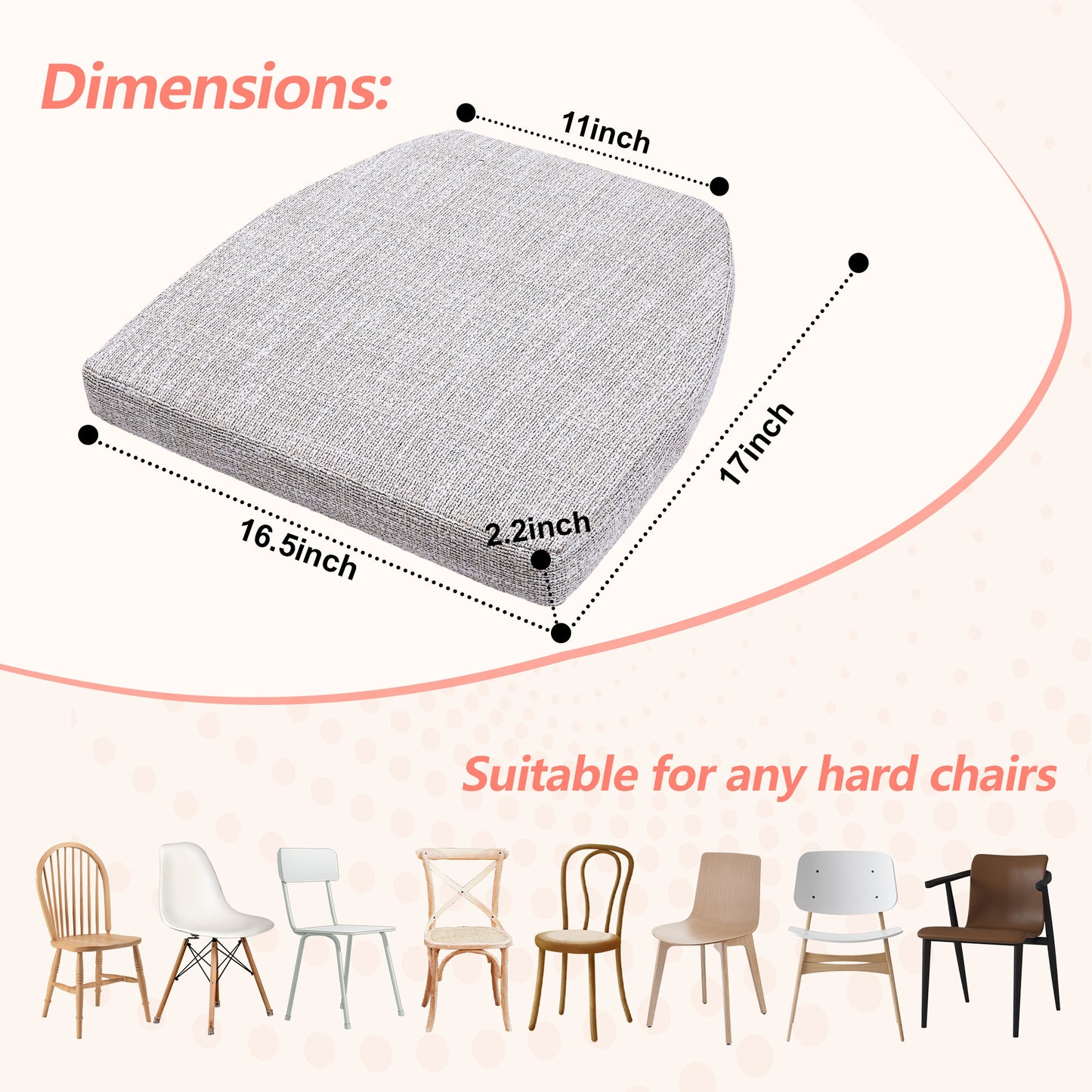 17-inch Depth Begie Trapezoidal Cushion