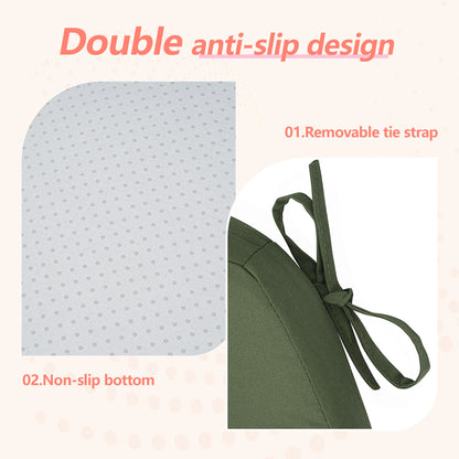 17-inch Depth Green Trapezoidal Cushion