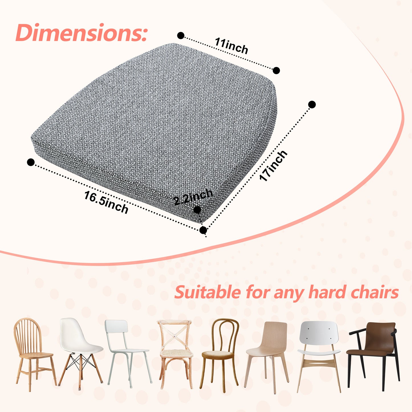 17-inch Depth Drak Gray Trapezoidal Cushion