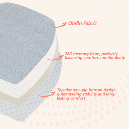 17-inch Depth Light Gray Trapezoidal Cushion