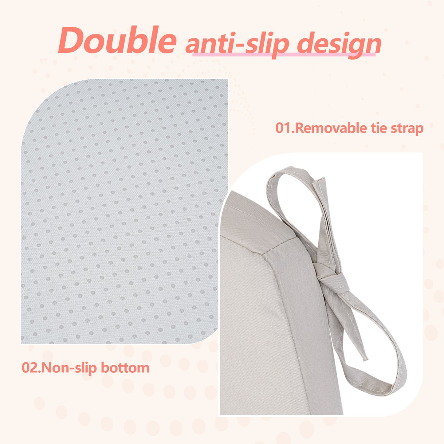 17-inch Depth Beige Trapezoidal Cushion