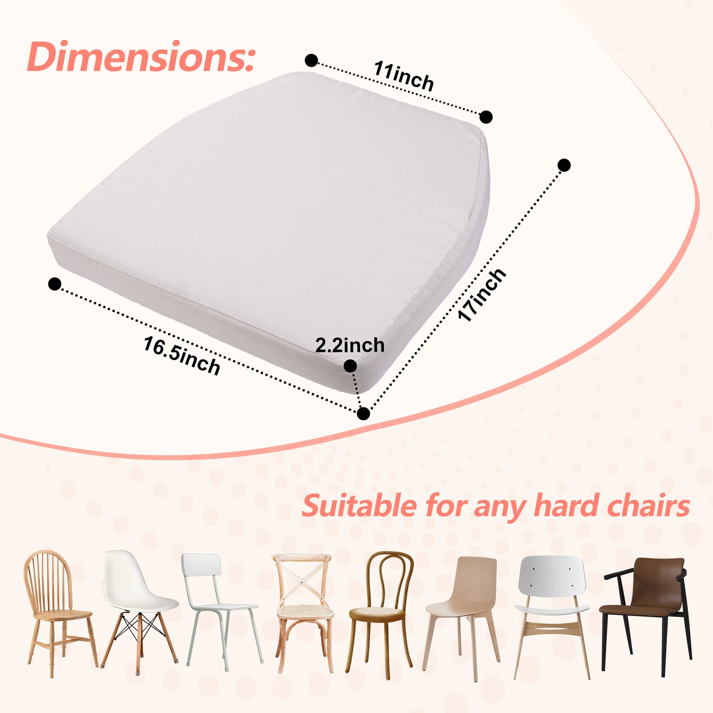 17-inch Depth Beige Trapezoidal Cushion