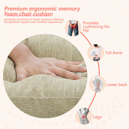 16.5-inch Depth Beige Square Cushion