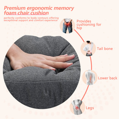 16.5-inch Depth Dark Gray Square Cushion