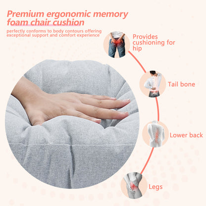 16.5-inch Depth Light Gray Square  Cushion