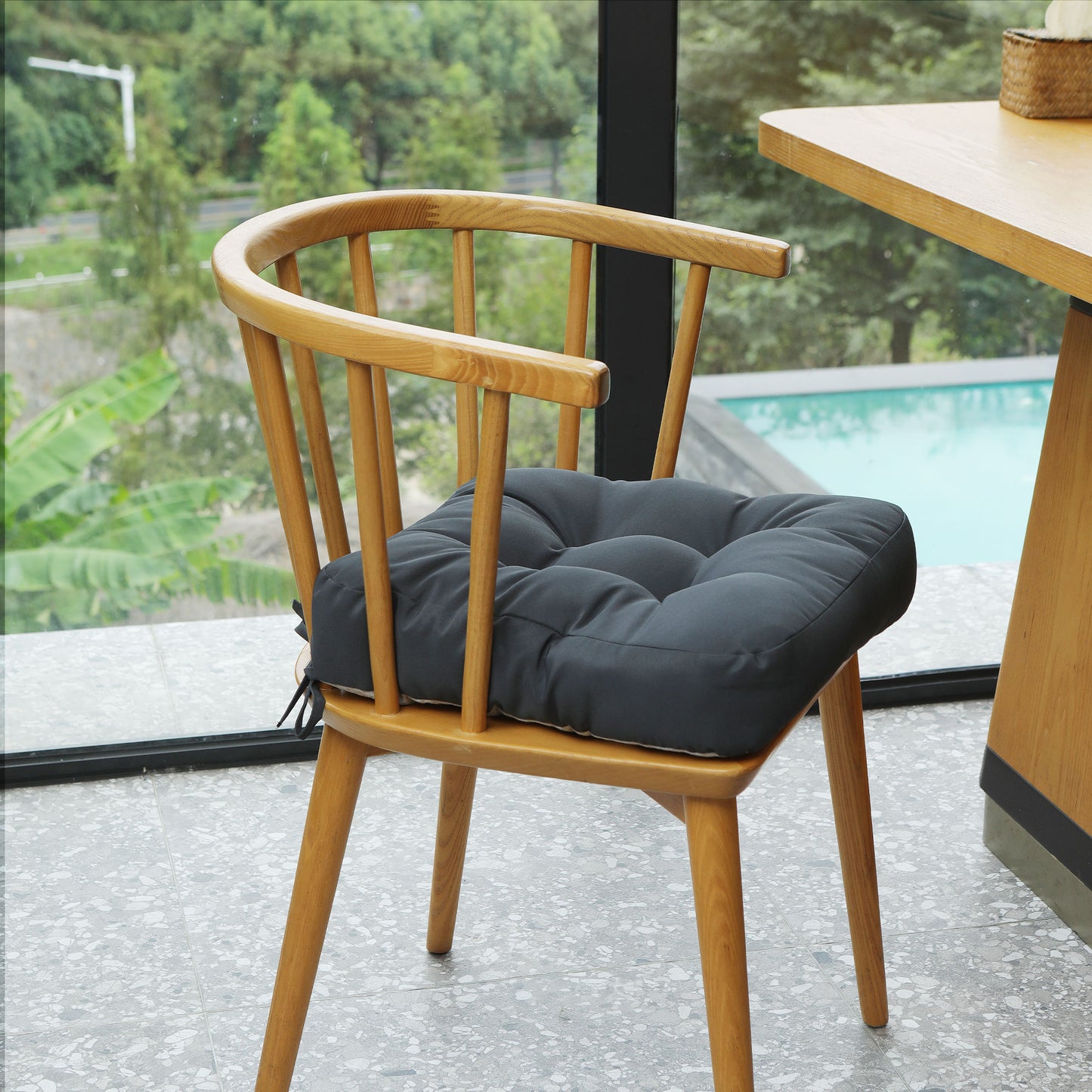 16.5-inch Depth Dark Gray Square  Cushion