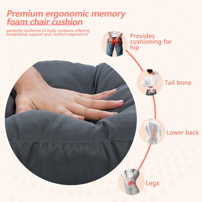 16.5-inch Depth Dark Gray Square  Cushion