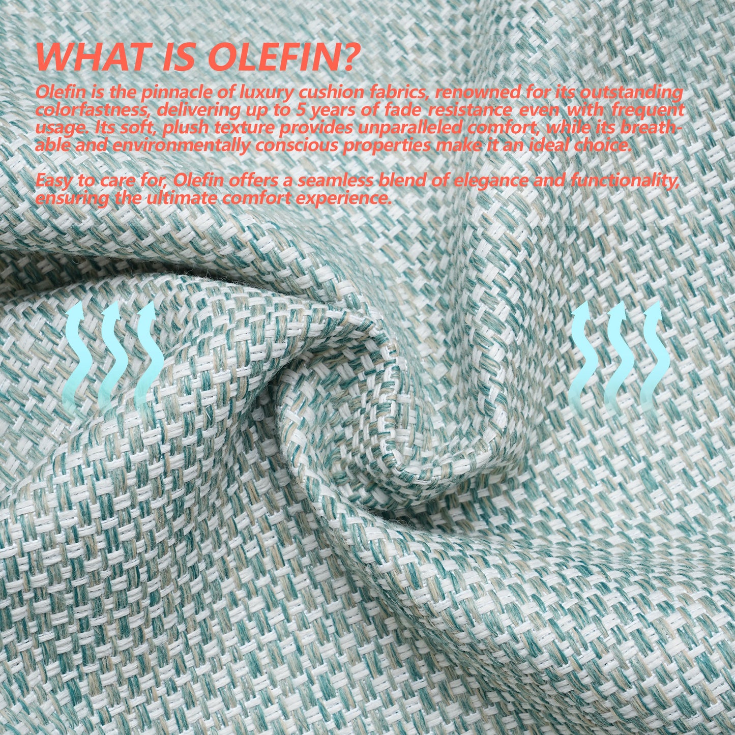 16.5-inch Depth Green Square Cushion