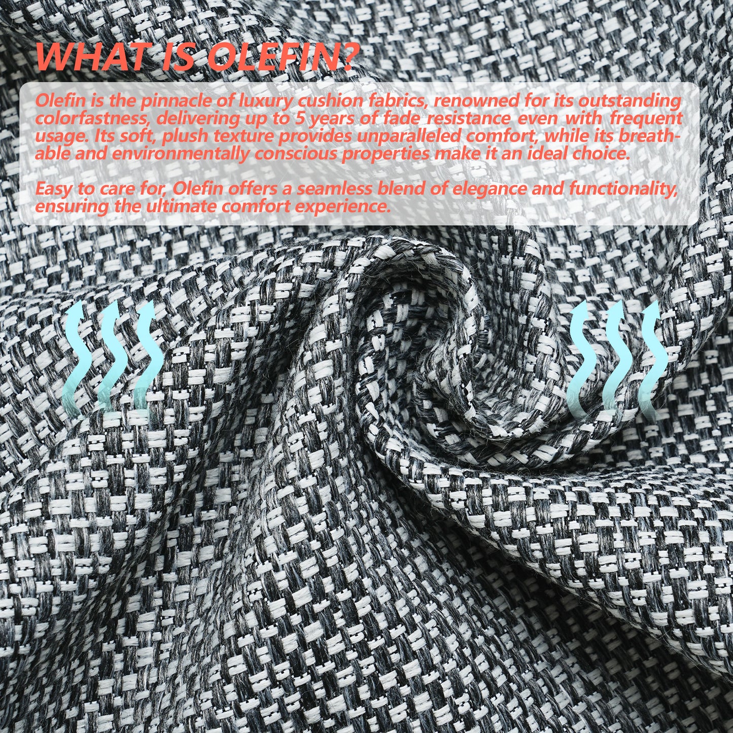 16.5-inch Depth Dark Gray Square Cushion