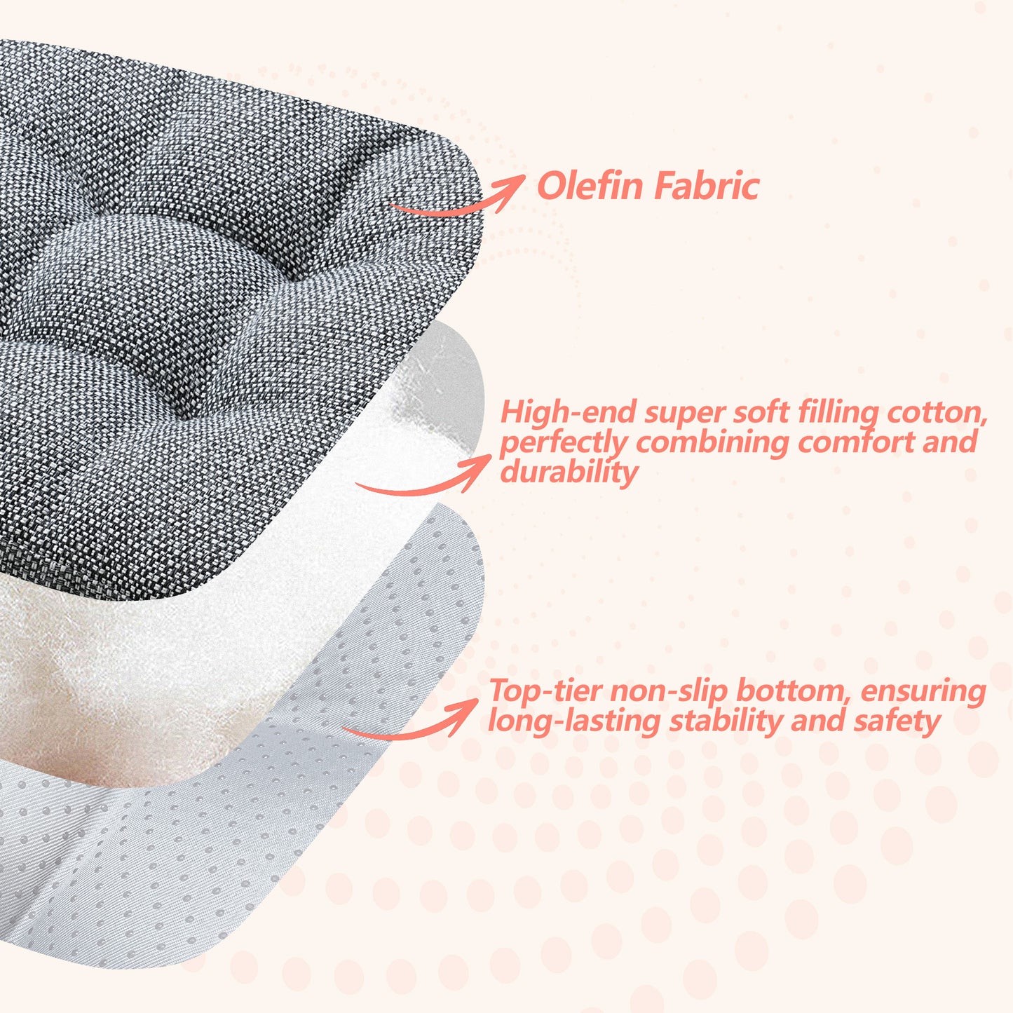 16.5-inch Depth Dark Gray Square Cushion