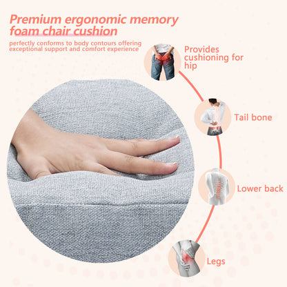 16.5-inch Depth Light Gray Square Cushion