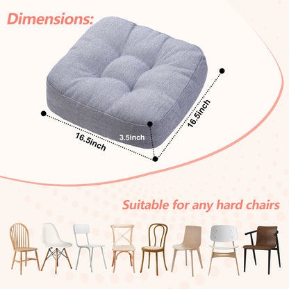 16.5-inch Depth Light Gray Square Cushion