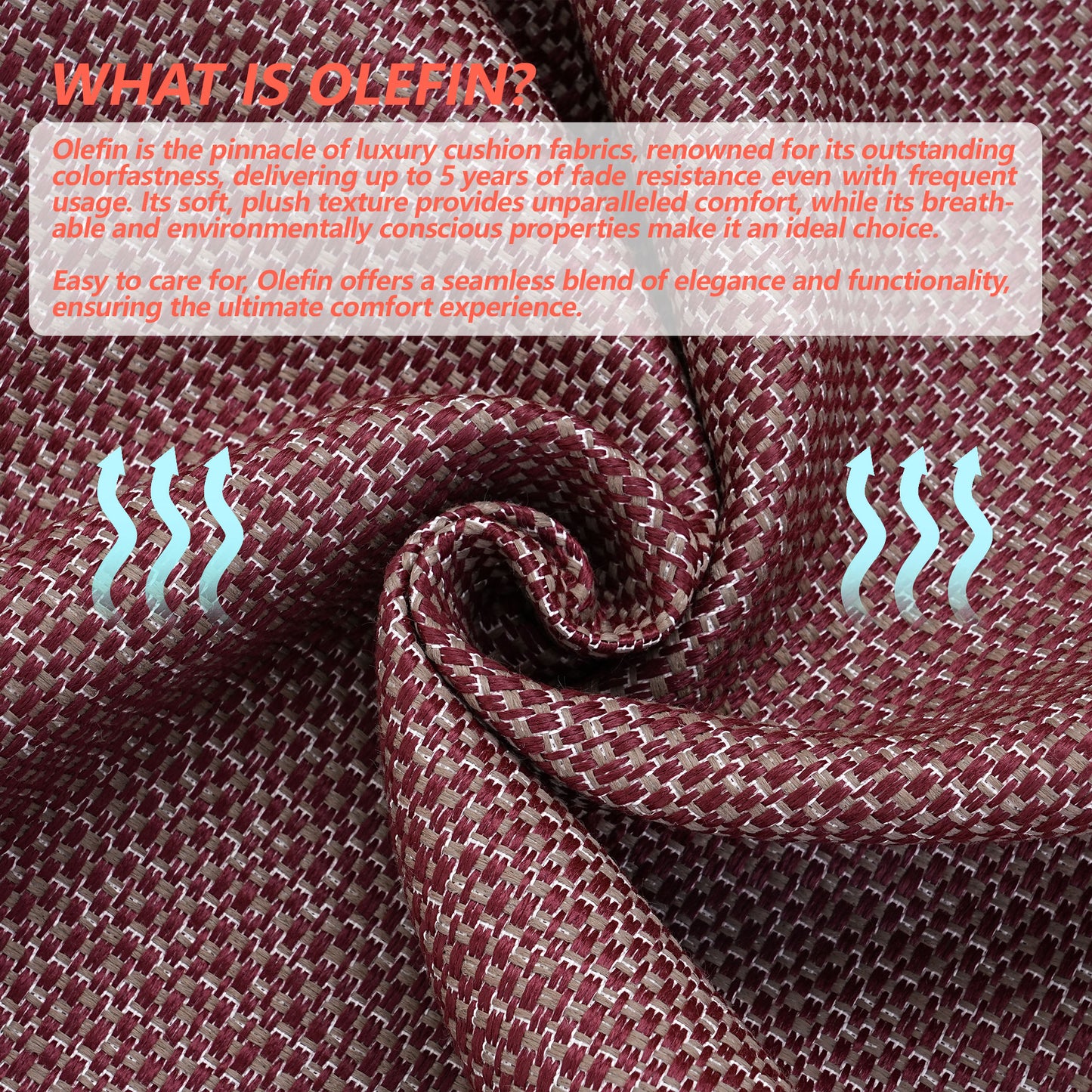 16.5-inch Depth Red Square Cushion