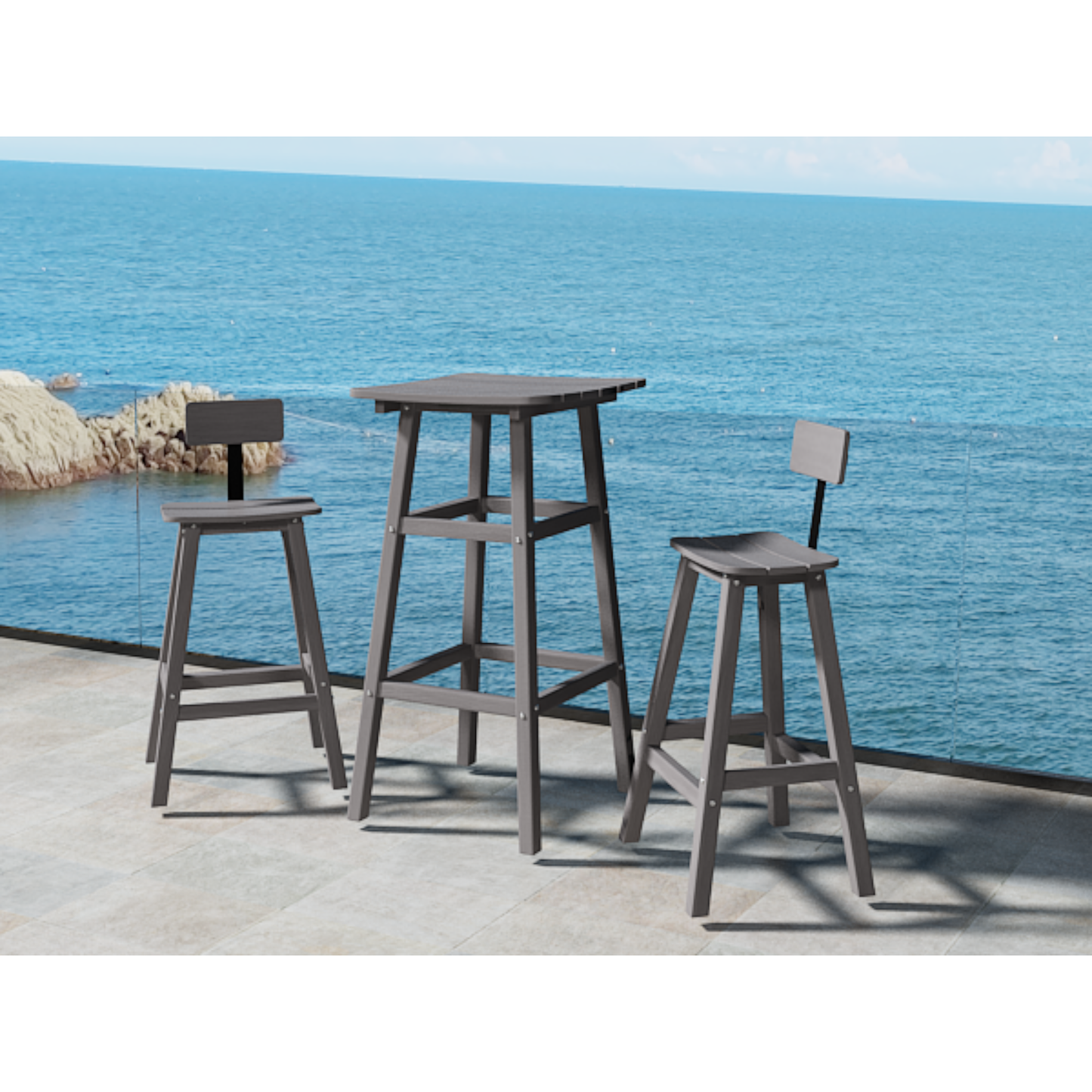 2 - Person 21.65'' L Outdoor Standing Height Table Set
