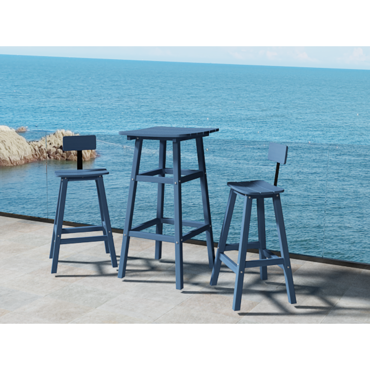 2 - Person 21.65'' L Outdoor Standing Height Table Set
