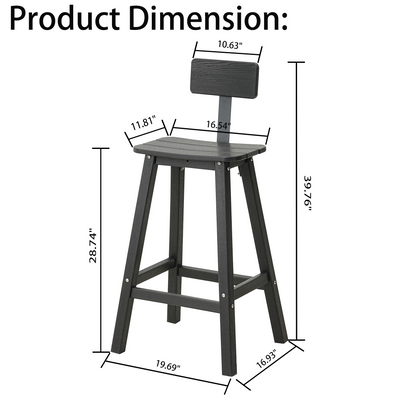2 - Person 21.65'' L Outdoor Standing Height Table Set
