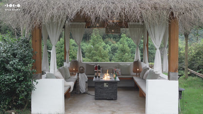 32” Black Square Slate Fireplace