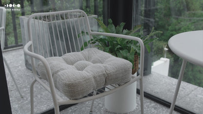 16.5-inch Depth Light Gray Square Cushion