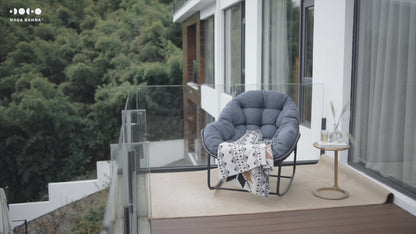 Keylli Indoor/Outdoor Metal Chair Rattan Rope Club Chairs With Upholstery